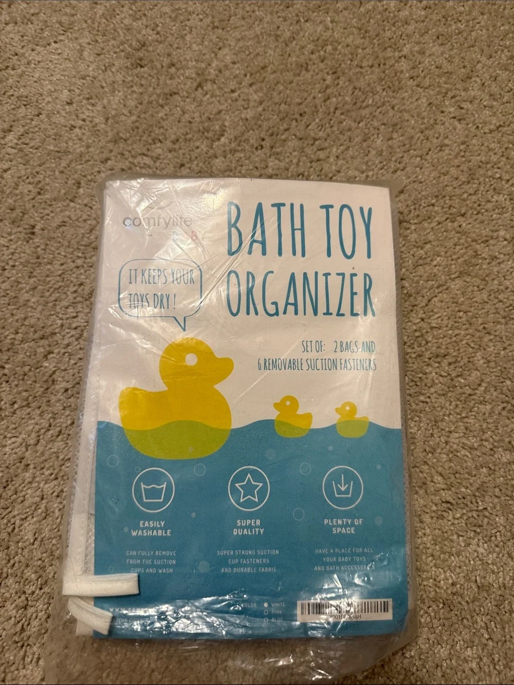 Bath Toy Organizer - Yellow Duck Design